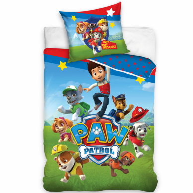 Divpusējs gultas veļas komplekts PAW PATROL, 140x200 cm