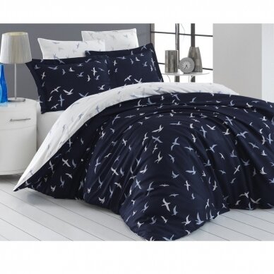 Gultas veļas komplekts LIBERTA NAVY BLUE, 6 daļu, 200x220 cm (tumši zils) 1