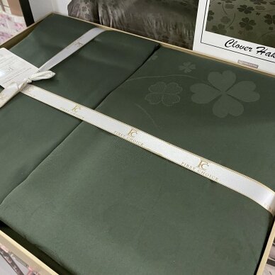 Gultas veļas komplekts CLOVER DARK GREEN, 6 daļu, 200x220 cm 3